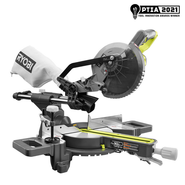 RYOBI Sierra Ingletadora compuesta deslizante inalámbrica ONE+ 18V, de 7-1/4" PBT01B