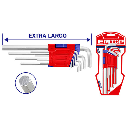 EMTOP Juego de llaves hexagonales EHKY1092