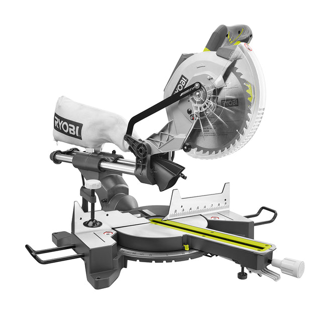RYOBI Sierra ingletadora deslizante compuesta de 10", 15 Amp. Led indicador de corte TSS103
