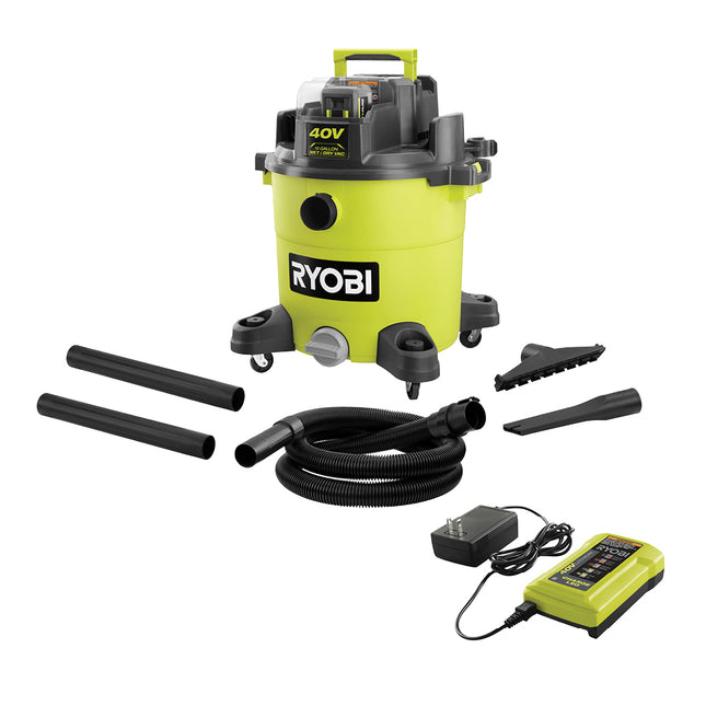 RYOBI Aspiradora inalámbrica Mojado/Seco de 10 Galones 40V (SIN CAJA) RY40WD01