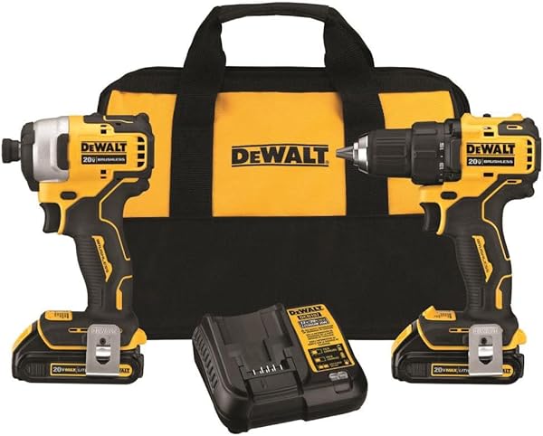 DEWALT Kit de taladro y destornillador de impacto inalámbricos 20V MAX DCK278C2