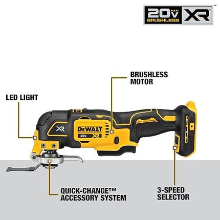 DEWALT MULTIHERRAMIENTA OSCILANTE, 20V MAX, BRUSHLESS DCS354Q1 (1 DCS354 + BATERIA 4AH + CARGADOR DCB115 + BOLSA) RETORNO