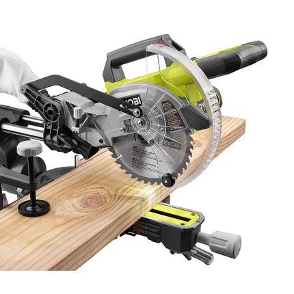 RYOBI Sierra Ingletadora telescópica compuesta de 7-1/4 10A TSS702