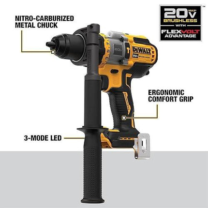 DEWALT Taladro percutor/destornillador inalámbrico 20V MAX de 1/2" DCD999B (SOLO HERRAMIENTA)