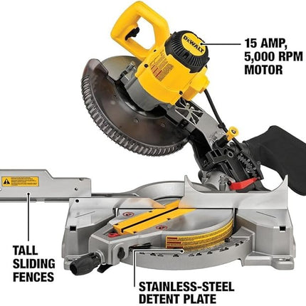 DEWALT Sierra Ingletadora de 10 pulgadas, 15 Amp. 5000RPM, 1600W DWS713