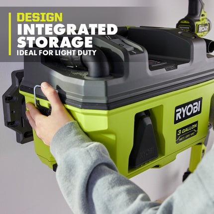 RYOBI Aspiradora Inalámbrica Mojado/Seco de 3 Galones ONE+ 18V