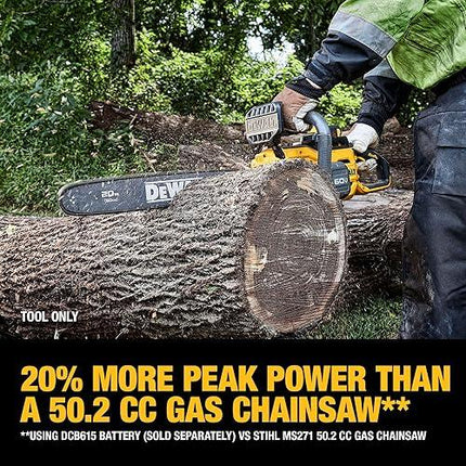 DEWALT Motosierra inalámbrica 60V MAX. Espada de 20 pulgadas DCCS677Y1
