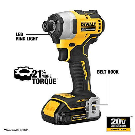 DEWALT Kit de taladro y destornillador de impacto inalámbricos 20V MAX DCK278C2