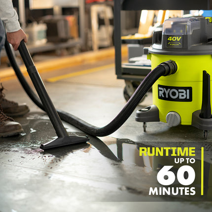 RYOBI Aspiradora inalámbrica Mojado/Seco de 10 Galones 40V (SIN CAJA) RY40WD01