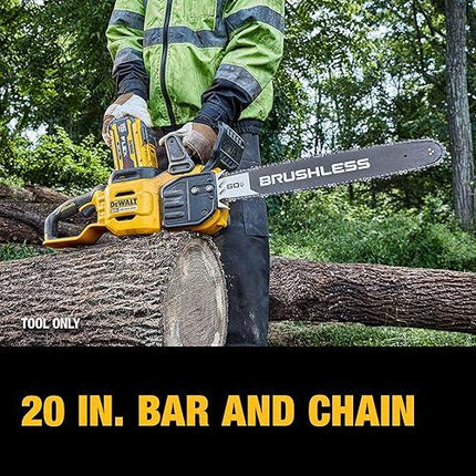 DEWALT Motosierra inalámbrica 60V MAX. Espada de 20 pulgadas DCCS677Y1