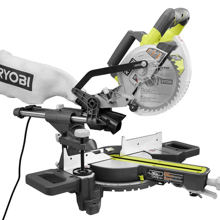 RYOBI Sierra Ingletadora telescópica compuesta de 7-1/4 10A TSS702
