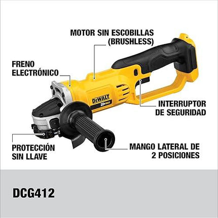 DEWALT  Pulidora inalámbrica de 4 1/2 pulgadas, 20V MAX DCG412B