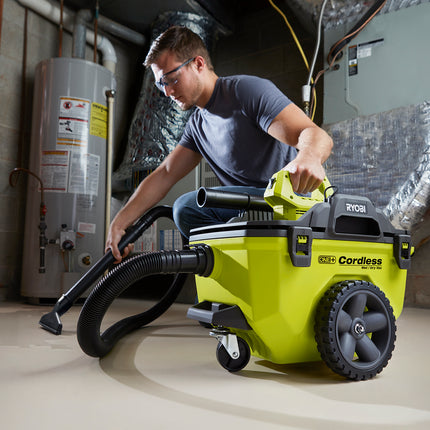 RYOBI Aspiradora inalámbrica seco/mojado ONE+ 18V, 6 GALONES P770 (SOLO HERRAMIENTA)
