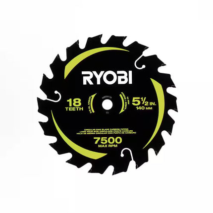 RYOBI Disco de Carburo para Sierra Circular de 5-1/2" (18 Dientes, Corte Fino) A065101