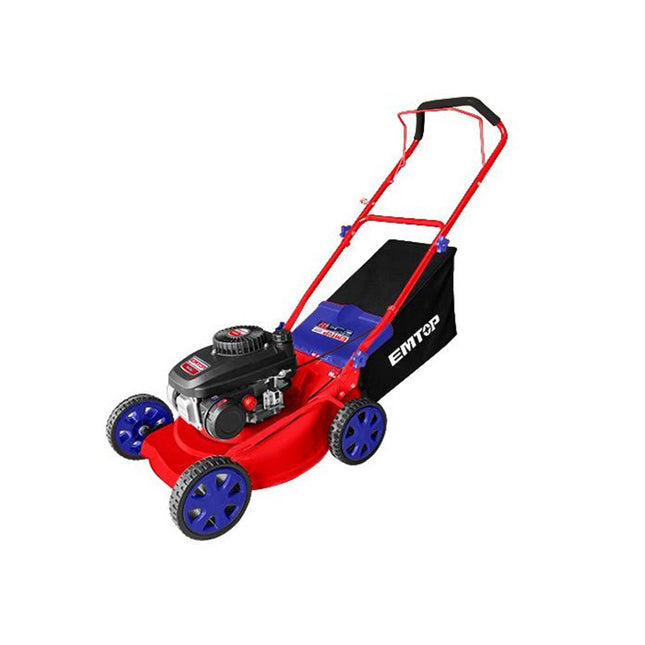EMTOP Cortadora de grama de 4 ruedas a gasolina, 4HP, 4 Tiempos, 141cc, 18 pulgadas. EGLMM181410