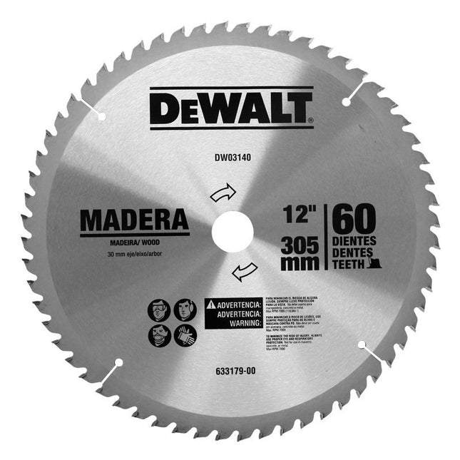 Dewalt Disco para madera de 12", 60 dientes
