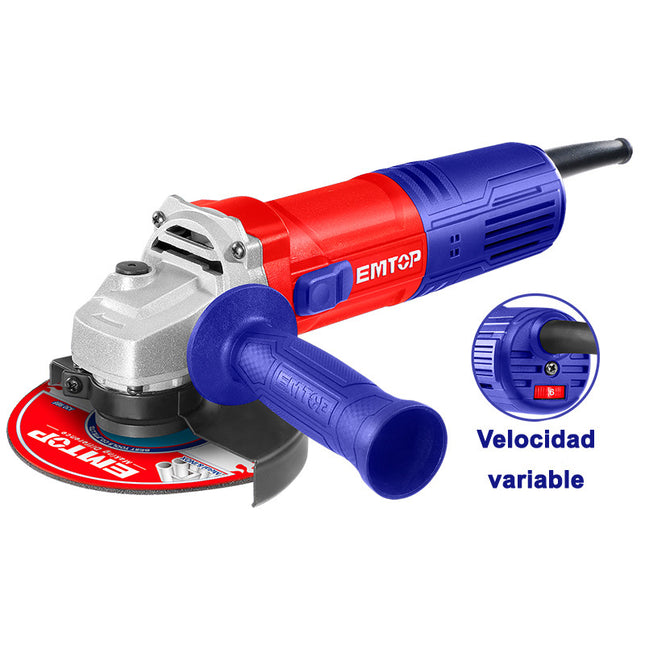 EMTOP Pulidora / Esmeriladora de 5 pulgadas, velocidad variable, 900 Watts